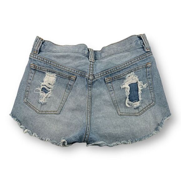 Minkpink Buttonfly Distressed Jean Shorts Size Large - Picture 4 of 5